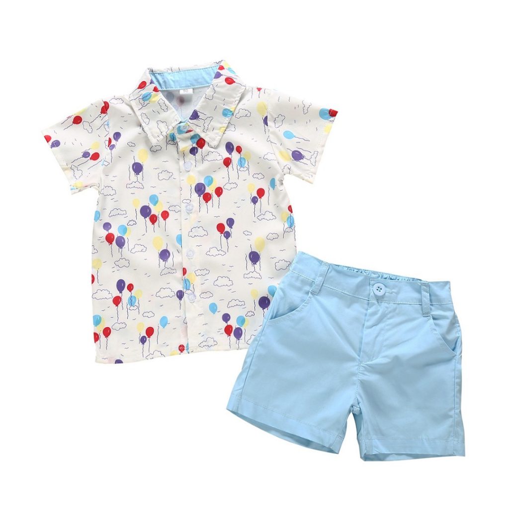 Boys Shorts & Shirts in Sky Blue - Yummy Mummys